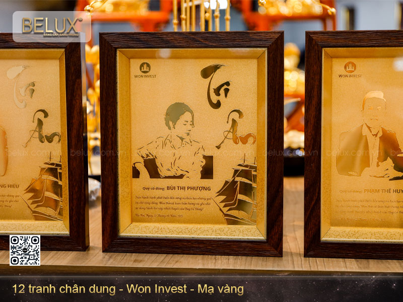 Tranh chân dung thiết kế theo yêu cầu mạ vàng 24k&nbsp;
